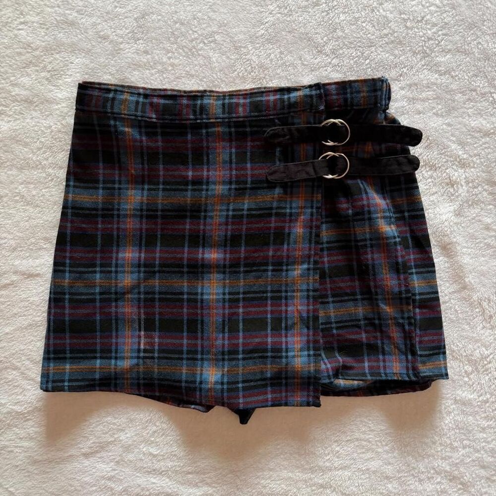 Y2K gothic plaid multi-colored skirt